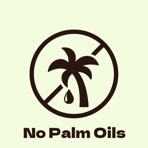 An animated symbol featuring a crossed-out palm tree, accompanied by the text "No Palm Oil," indicating that Noona’s products are free from palm oil, promoting eco-friendly and sustainable ingredients.